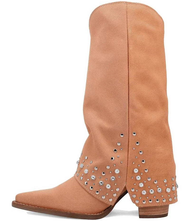 Dingo Howdy Honey Suede Rhinestone Cuff Western Boots