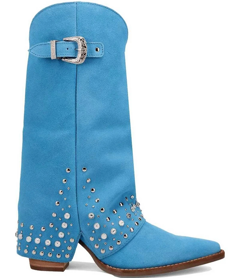 Dingo Howdy Honey Suede Rhinestone Cuff Western Boots