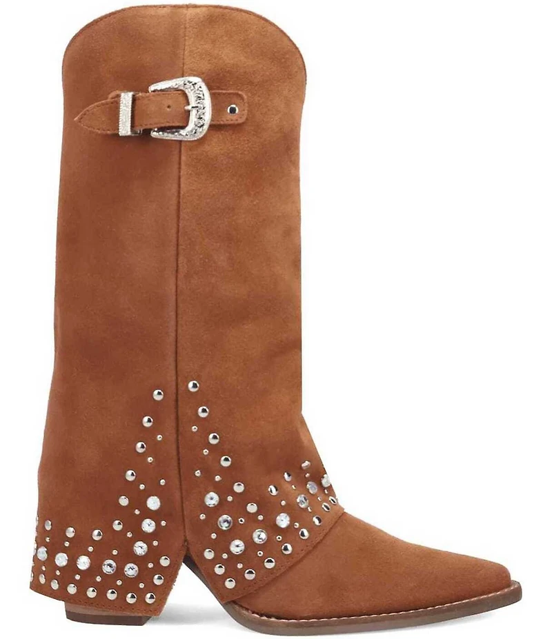 Dingo Howdy Honey Suede Rhinestone Cuff Western Boots