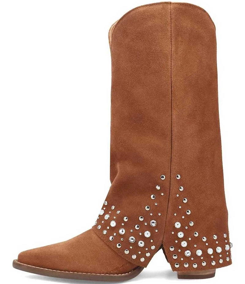 Dingo Howdy Honey Suede Rhinestone Cuff Western Boots