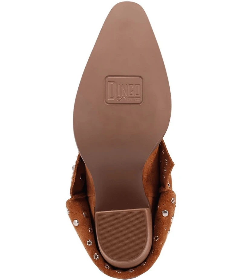 Dingo Howdy Honey Suede Rhinestone Cuff Western Boots