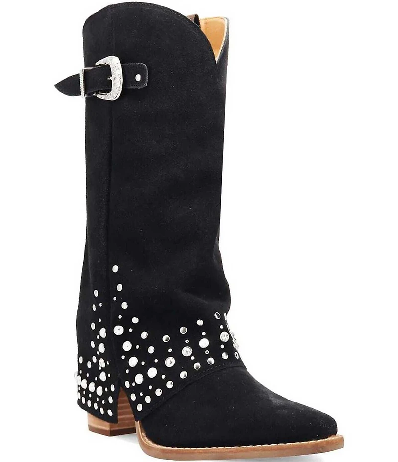 Dingo Howdy Honey Suede Rhinestone Cuff Western Boots
