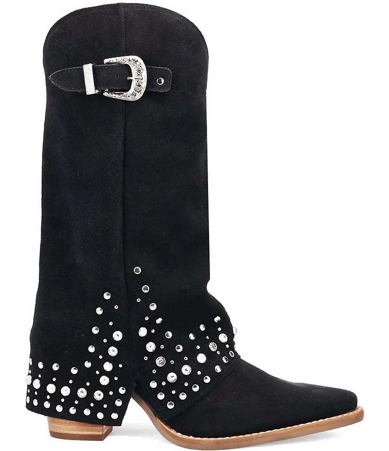 Dingo Howdy Honey Suede Rhinestone Cuff Western Boots