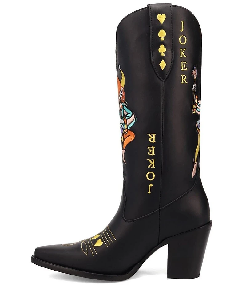 Dingo Joker Leather Embroidered Tall Western Boots
