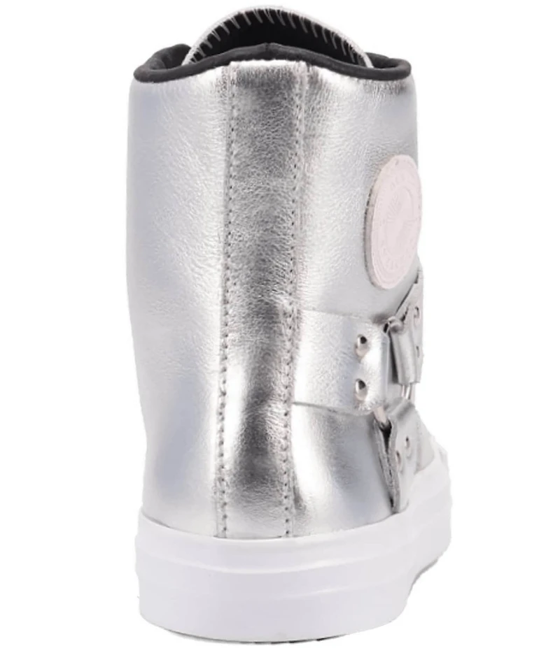 Dingo Knarly Metallic Leather O-Ring Harness Hardware High-Top Harness Sneakers