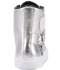 Dingo Knarly Metallic Leather O-Ring Harness Hardware High-Top Harness Sneakers