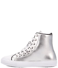 Dingo Knarly Metallic Leather O-Ring Harness Hardware High-Top Harness Sneakers