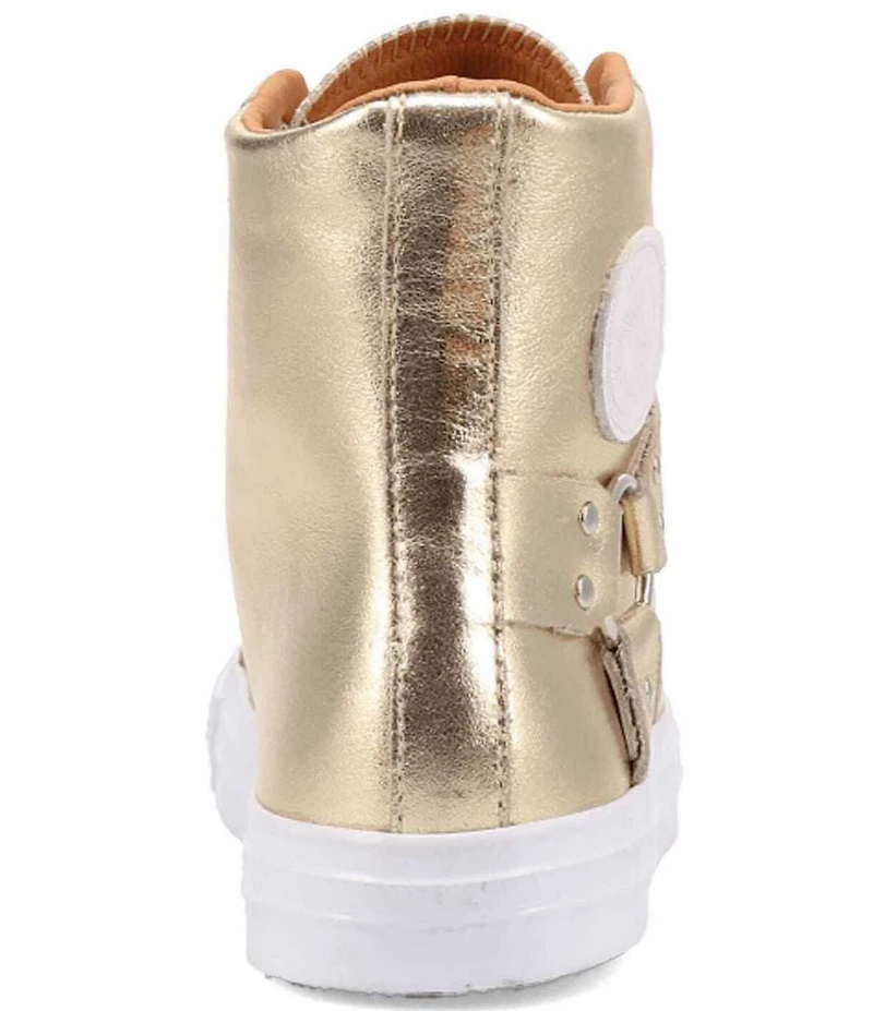 Dingo Knarly Metallic Leather O-Ring Harness Hardware High-Top Harness Sneakers