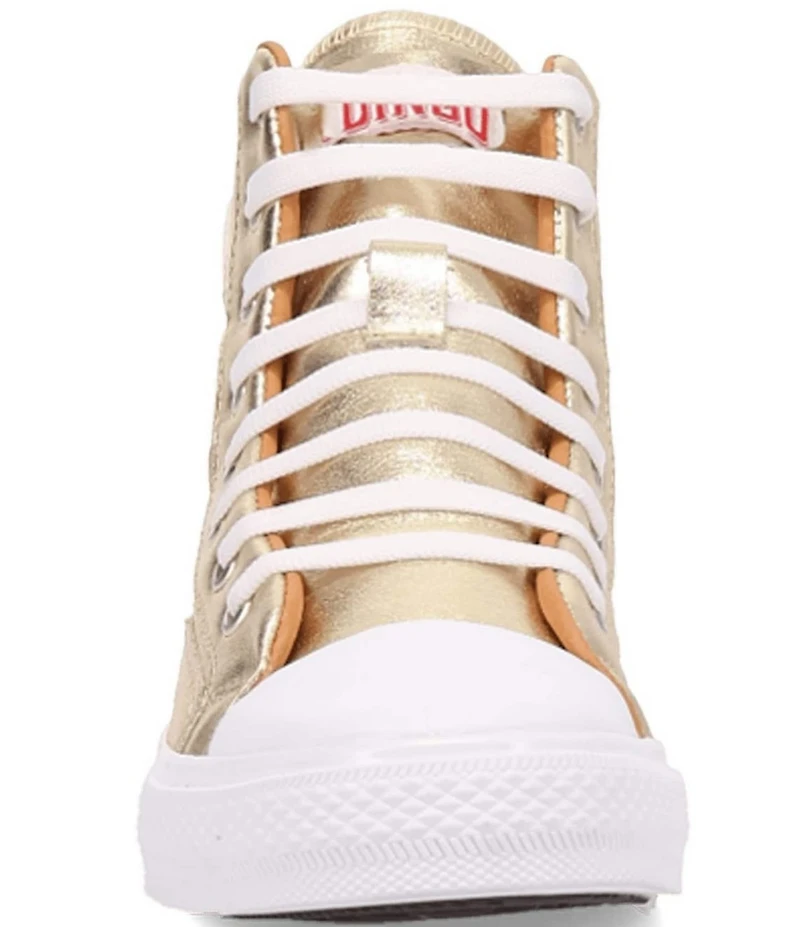 Dingo Knarly Metallic Leather O-Ring Harness Hardware High-Top Harness Sneakers