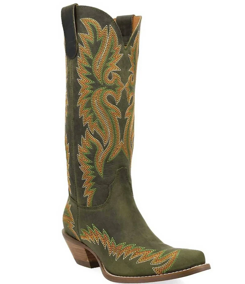 Dingo Lantana Matte Leather Snip Toe Western Tall Boots