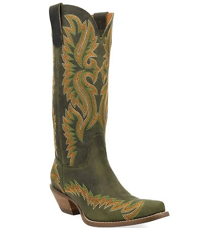 Dingo Lantana Matte Leather Snip Toe Western Tall Boots