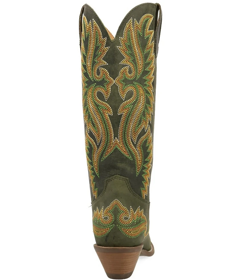 Dingo Lantana Matte Leather Snip Toe Western Tall Boots