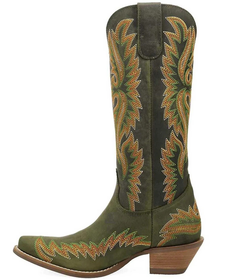 Dingo Lantana Matte Leather Snip Toe Western Tall Boots