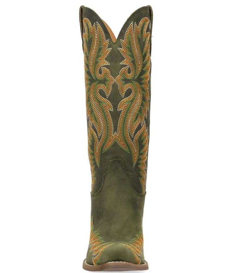 Dingo Lantana Matte Leather Snip Toe Western Tall Boots