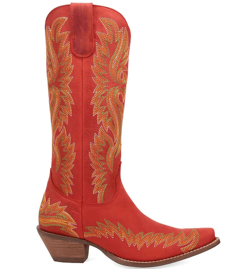 Dingo Lantana Matte Leather Snip Toe Western Tall Boots