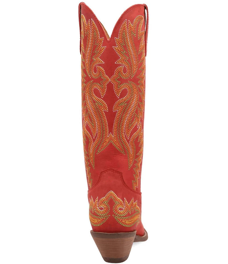 Dingo Lantana Matte Leather Snip Toe Western Tall Boots