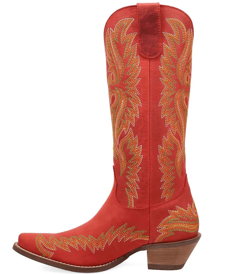 Dingo Lantana Matte Leather Snip Toe Western Tall Boots