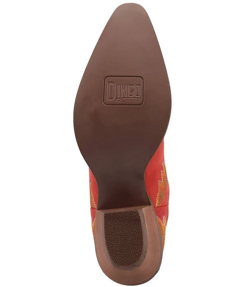 Dingo Lantana Matte Leather Snip Toe Western Tall Boots