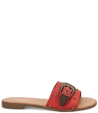 Dingo Lariat Leather Studded Buckle Hardware Slide Sandals