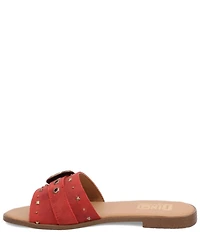 Dingo Lariat Leather Studded Buckle Hardware Slide Sandals