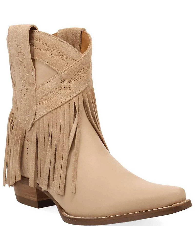 Dingo Last Ride Leather Suede Fringe Western Booties