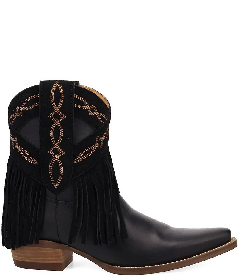 Dingo Last Ride Leather Suede Fringe Western Booties