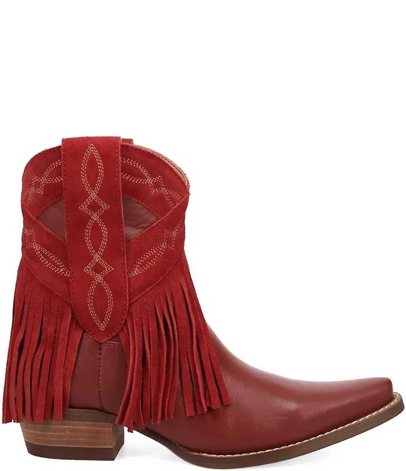 Dingo Last Ride Leather Suede Fringe Western Booties