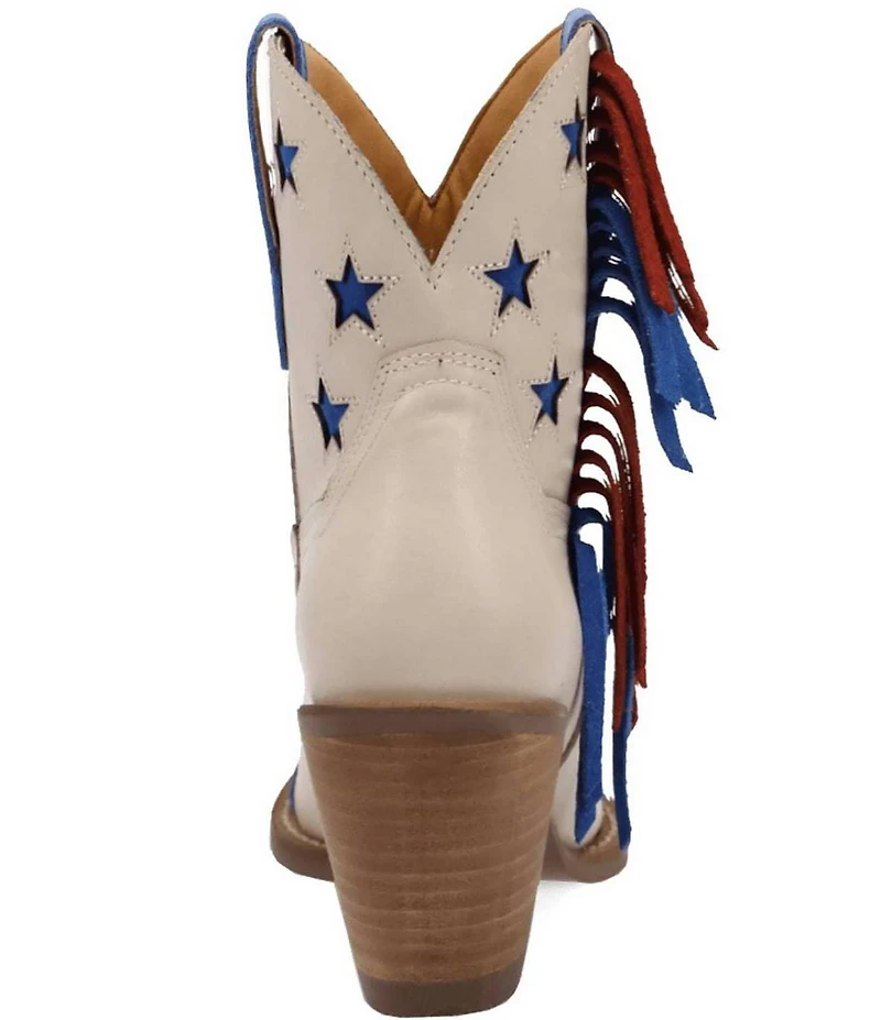 Dingo Liberty Leather Fringed Patriotic Booties