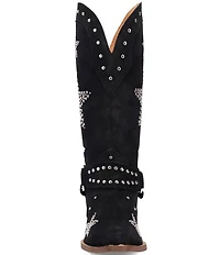 Dingo Lucky Stars Suede Metallic Studded O-Ring Hardware Tall Western Boots