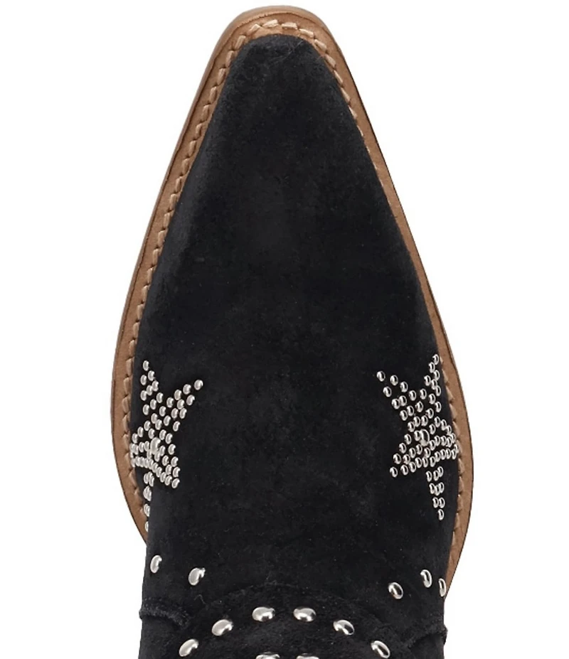 Dingo Lucky Stars Suede Metallic Studded O-Ring Hardware Tall Western Boots