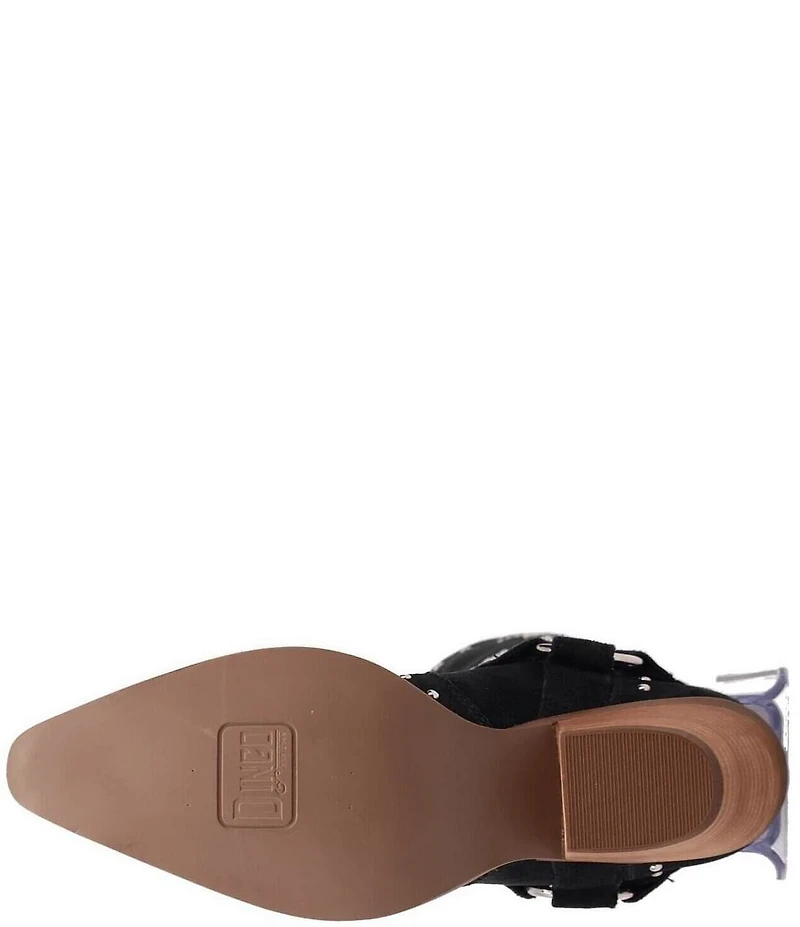 Dingo Lucky Stars Suede Metallic Studded O-Ring Hardware Tall Western Boots