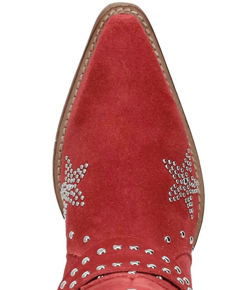 Dingo Lucky Stars Suede Metallic Studded O-Ring Hardware Tall Western Boots