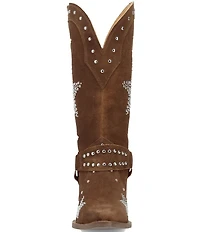 Dingo Lucky Stars Suede Metallic Studded O-Ring Hardware Tall Western Boots