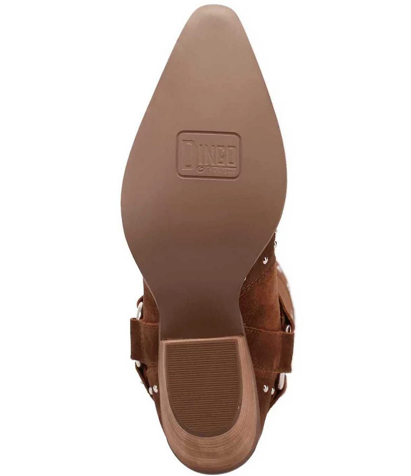 Dingo Lucky Stars Suede Metallic Studded O-Ring Hardware Tall Western Boots