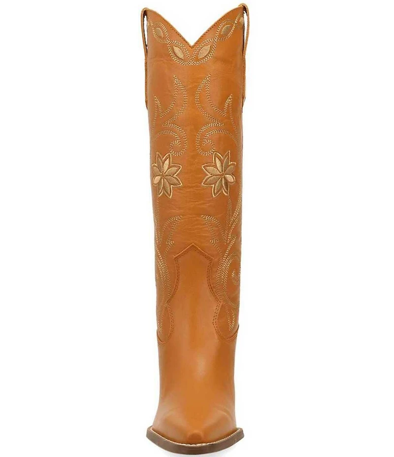 Dingo Miss Daisy Leather Floral Embroidered Western Tall Boots