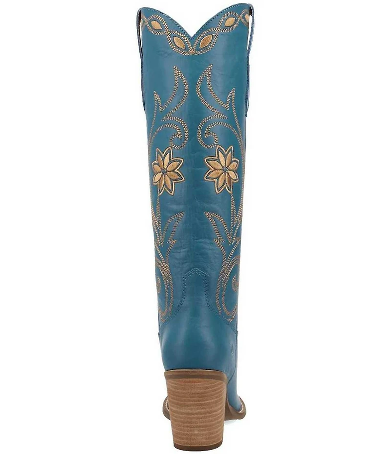 Dingo Miss Daisy Leather Floral Embroidered Western Tall Boots