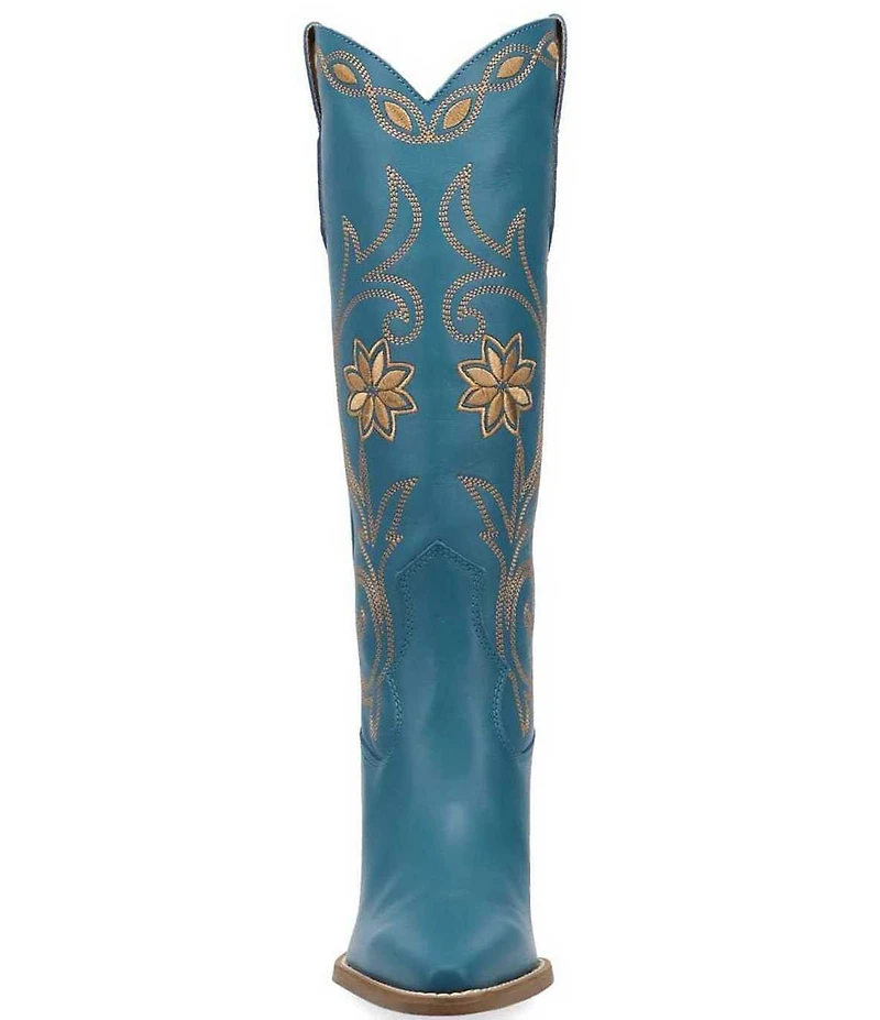Dingo Miss Daisy Leather Floral Embroidered Western Tall Boots