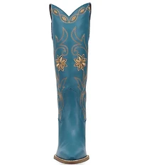 Dingo Miss Daisy Leather Floral Embroidered Western Tall Boots