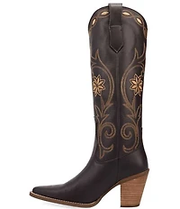 Dingo Miss Daisy Leather Floral Embroidered Western Tall Boots
