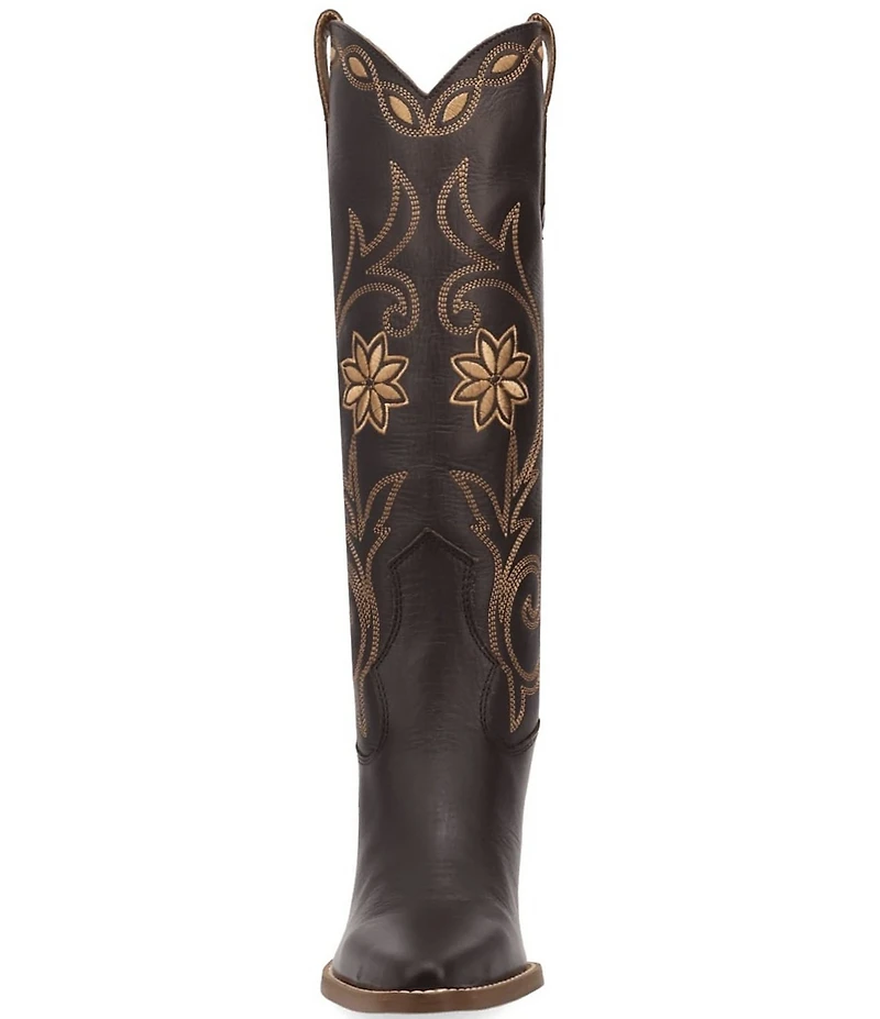 Dingo Miss Daisy Leather Floral Embroidered Western Tall Boots