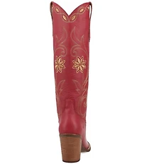 Dingo Miss Daisy Leather Floral Embroidered Western Tall Boots