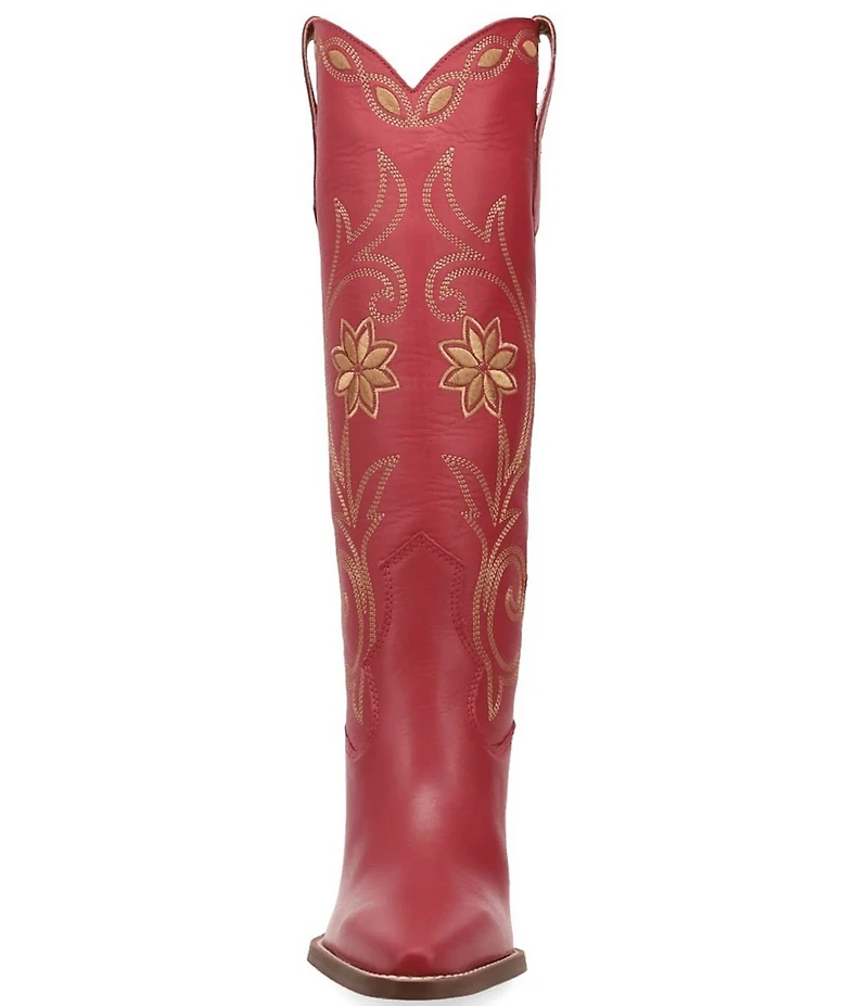 Dingo Miss Daisy Leather Floral Embroidered Western Tall Boots