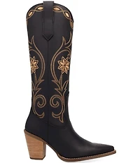 Dingo Miss Daisy Leather Floral Embroidered Western Tall Boots