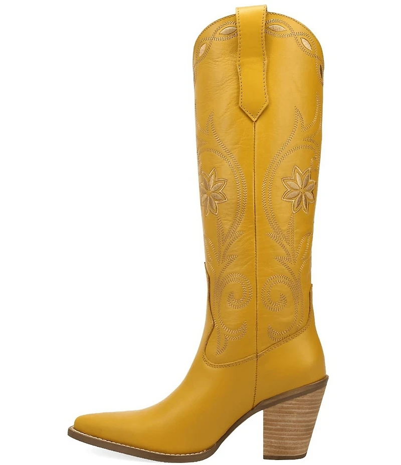 Dingo Miss Daisy Leather Floral Embroidered Western Tall Boots