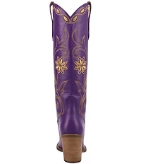 Dingo Miss Daisy Leather Floral Embroidered Western Tall Boots