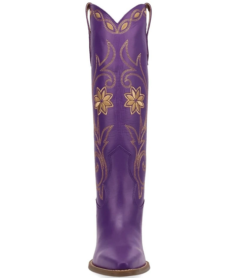 Dingo Miss Daisy Leather Floral Embroidered Western Tall Boots