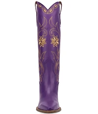 Dingo Miss Daisy Leather Floral Embroidered Western Tall Boots