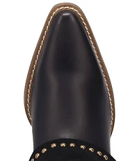 Dingo Off The Cuff Leather Studded Suede Cuffed Shaft Western Booties