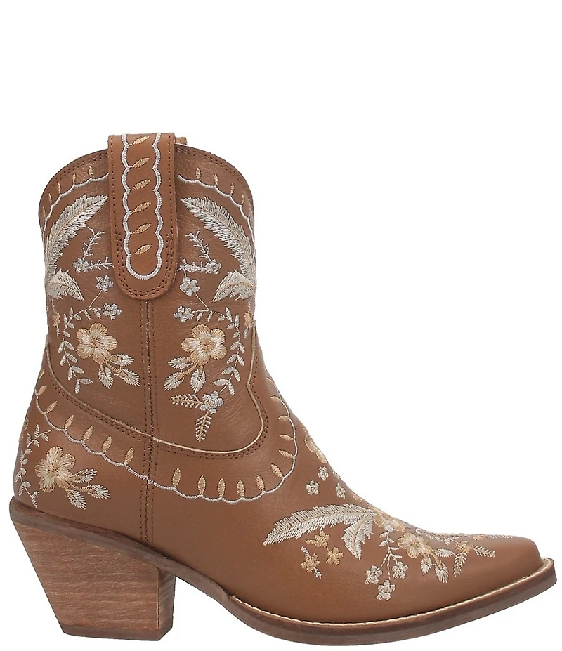 Dingo Primrose Leather Feather and Floral Embroidered Western Booties