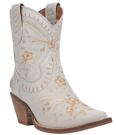 Dingo Primrose Leather Feather and Floral Embroidered Western Booties